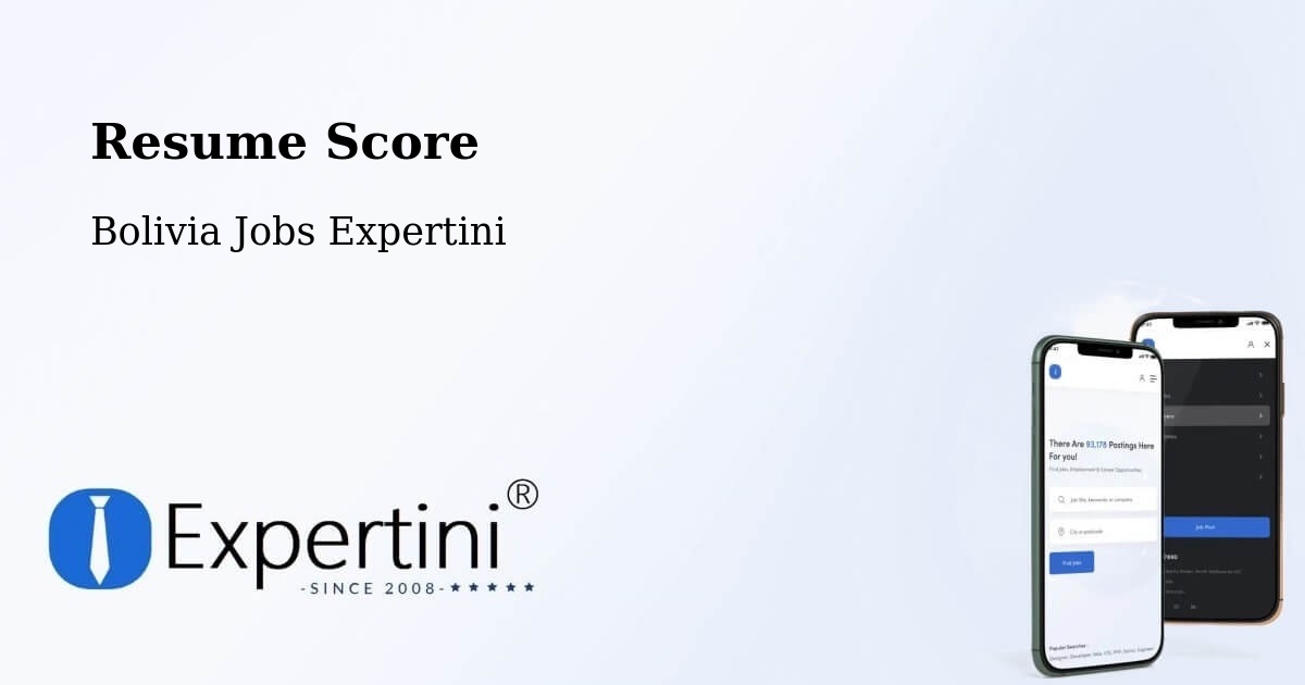 Resume Score & Job Description Match Tool – Roboré - Bolivia Jobs Expertini
